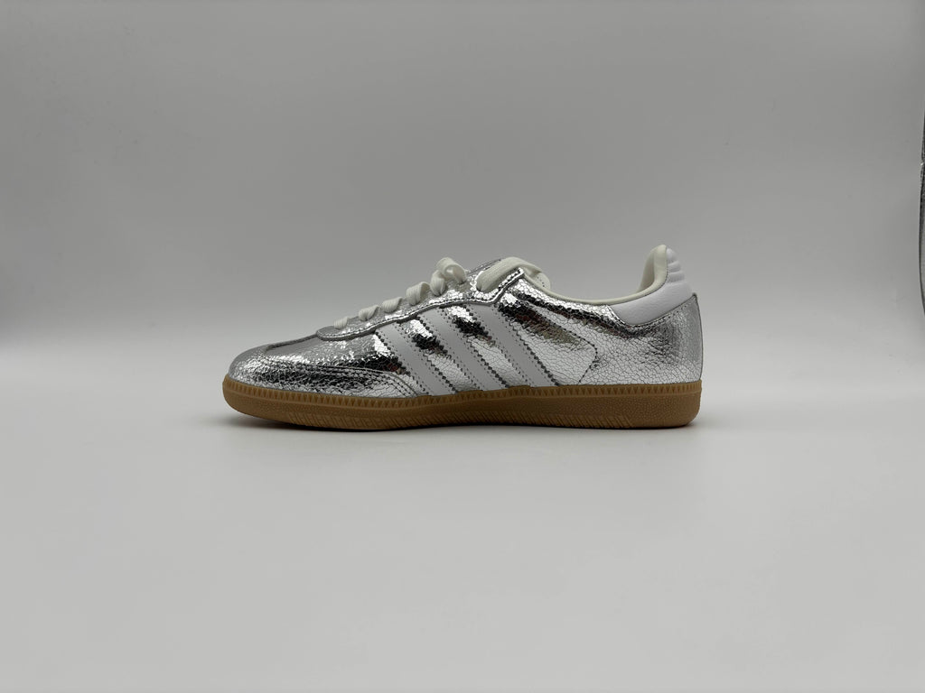 Adidas Samba OG Silver Metallic Cracked Leather