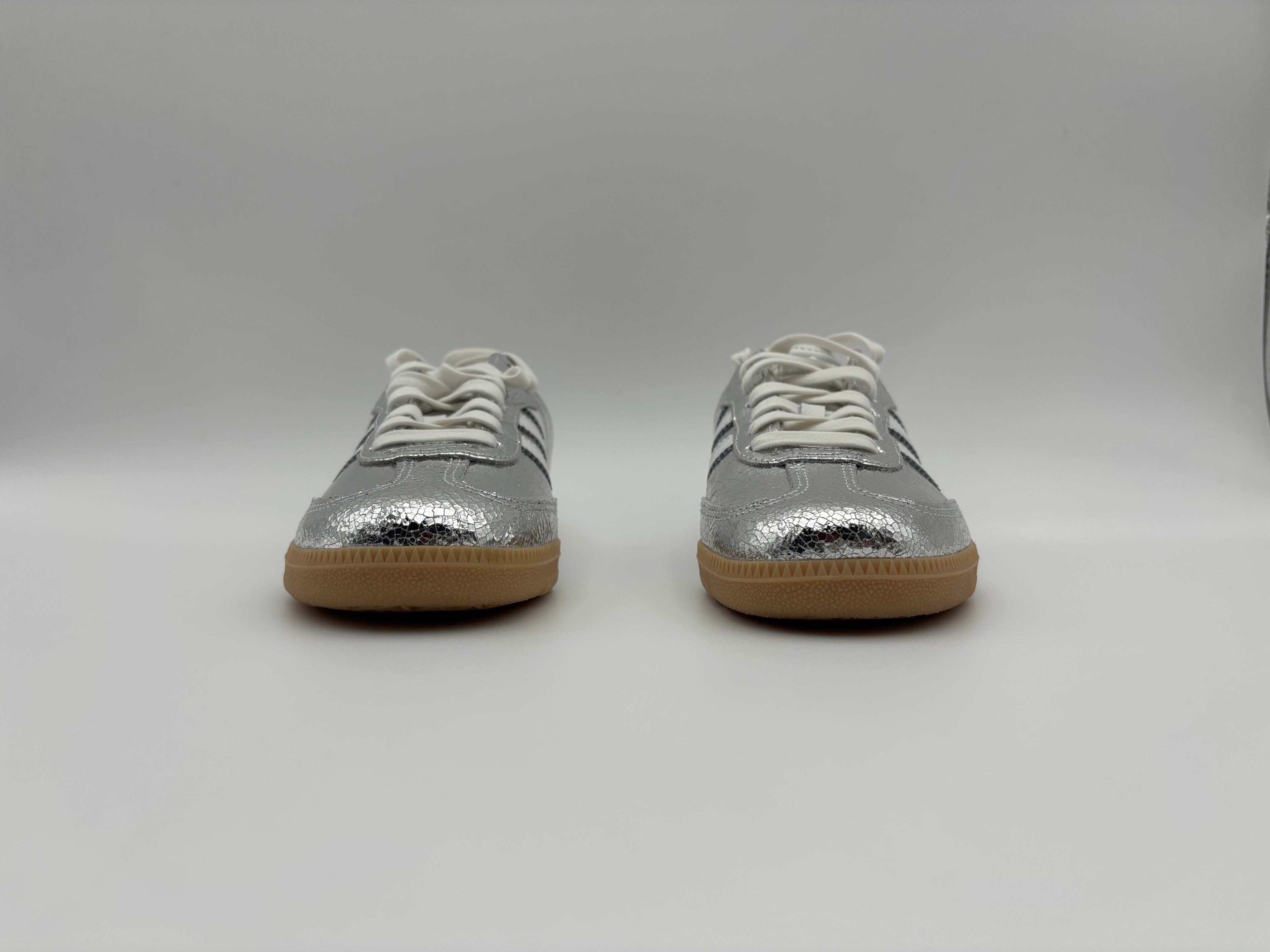 Adidas Samba OG Silver Metallic Cracked Leather