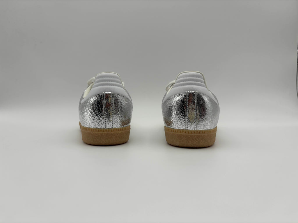 Adidas Samba OG Silver Metallic Cracked Leather