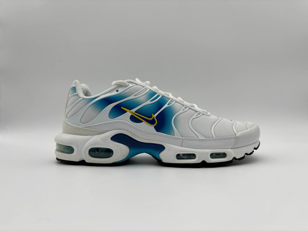 Nike Air Max Plus Spray Paint Swoosh White Blue