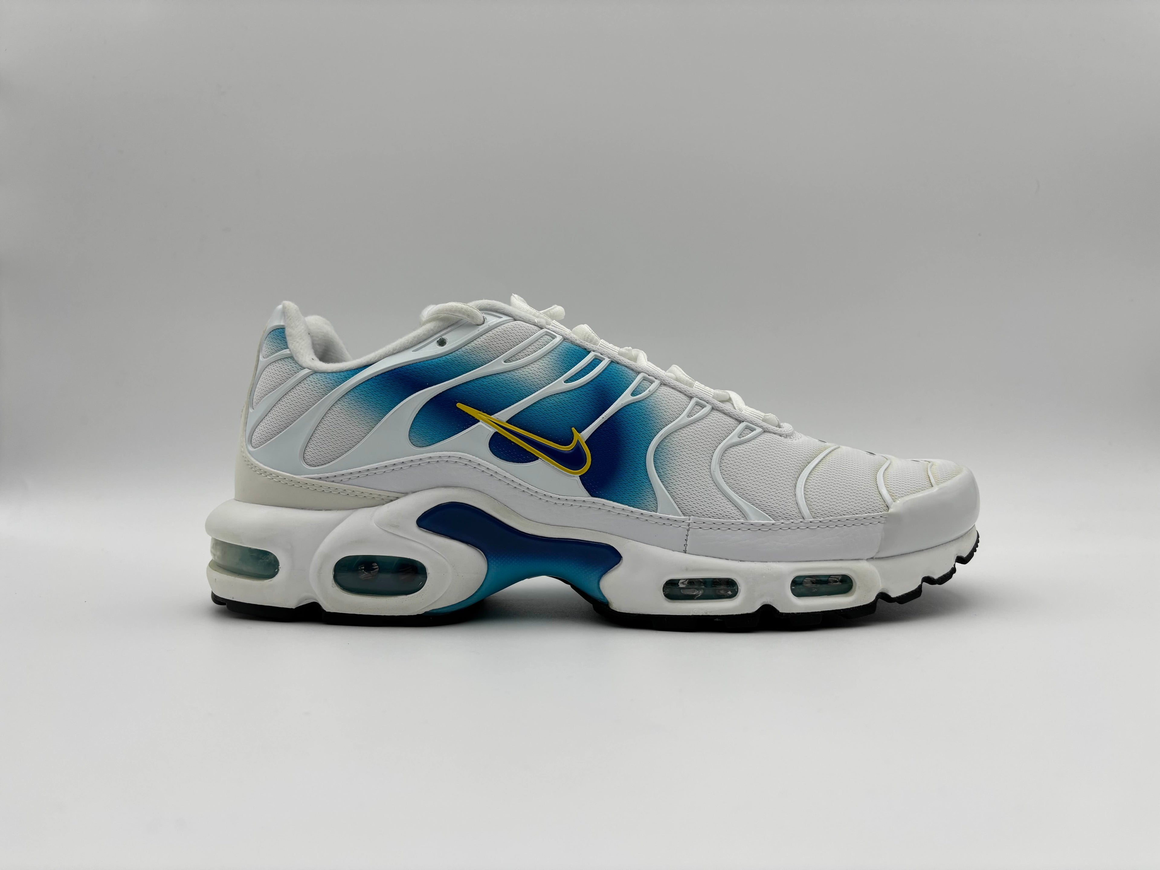 Nike Air Max Plus Spray Paint Swoosh White Blue