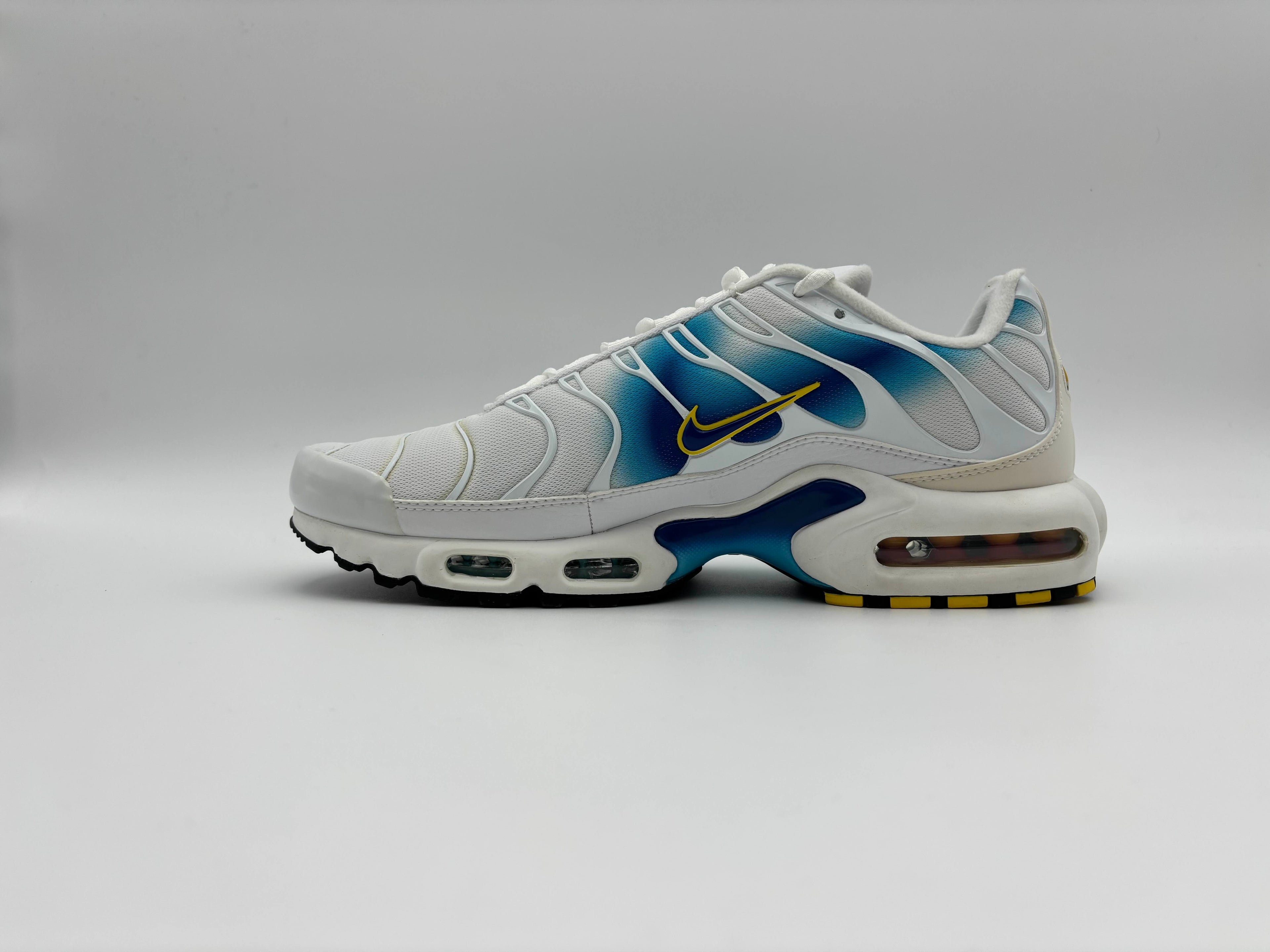 Nike Air Max Plus Spray Paint Swoosh White Blue