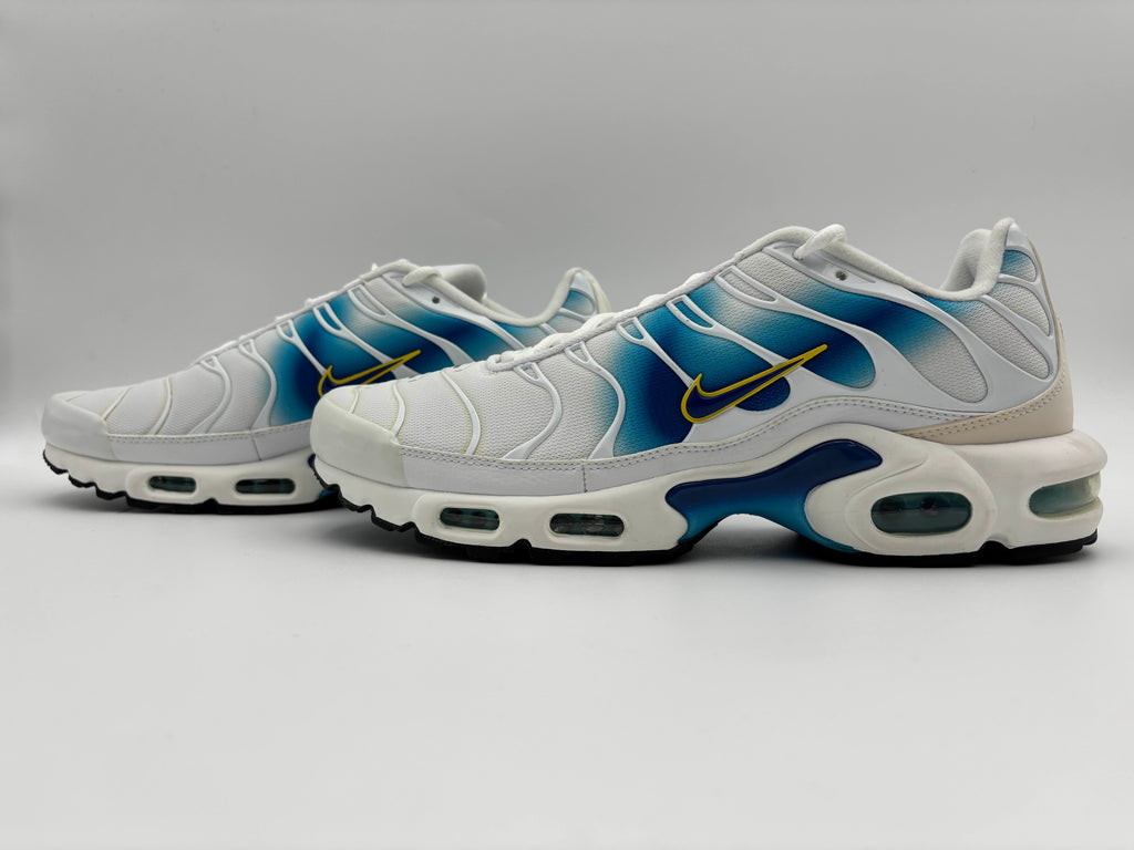 Nike Air Max Plus Spray Paint Swoosh White Blue